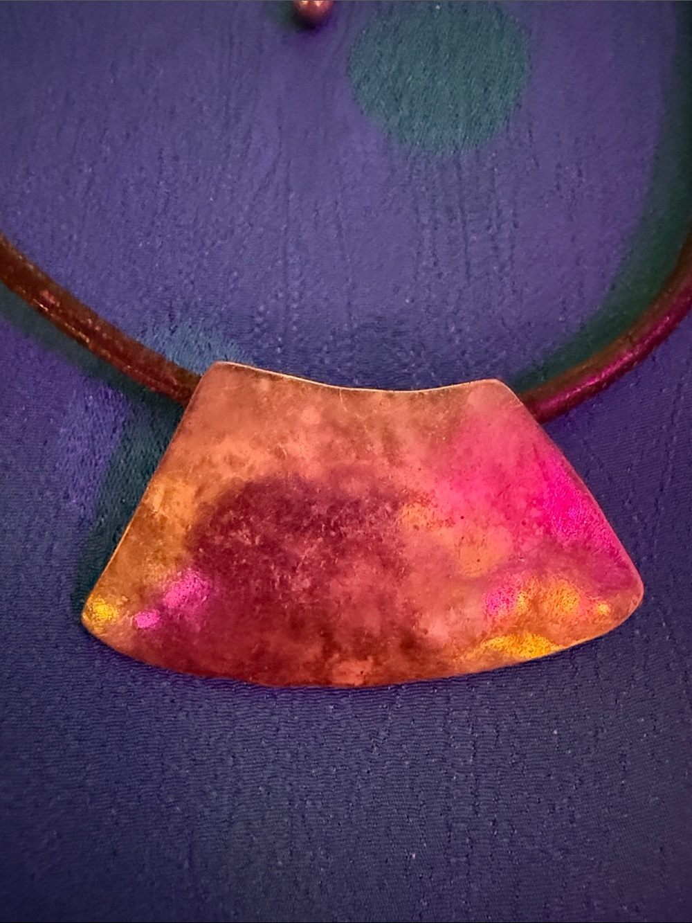 Artisan silver Tone Statement Necklace with Pink Accents